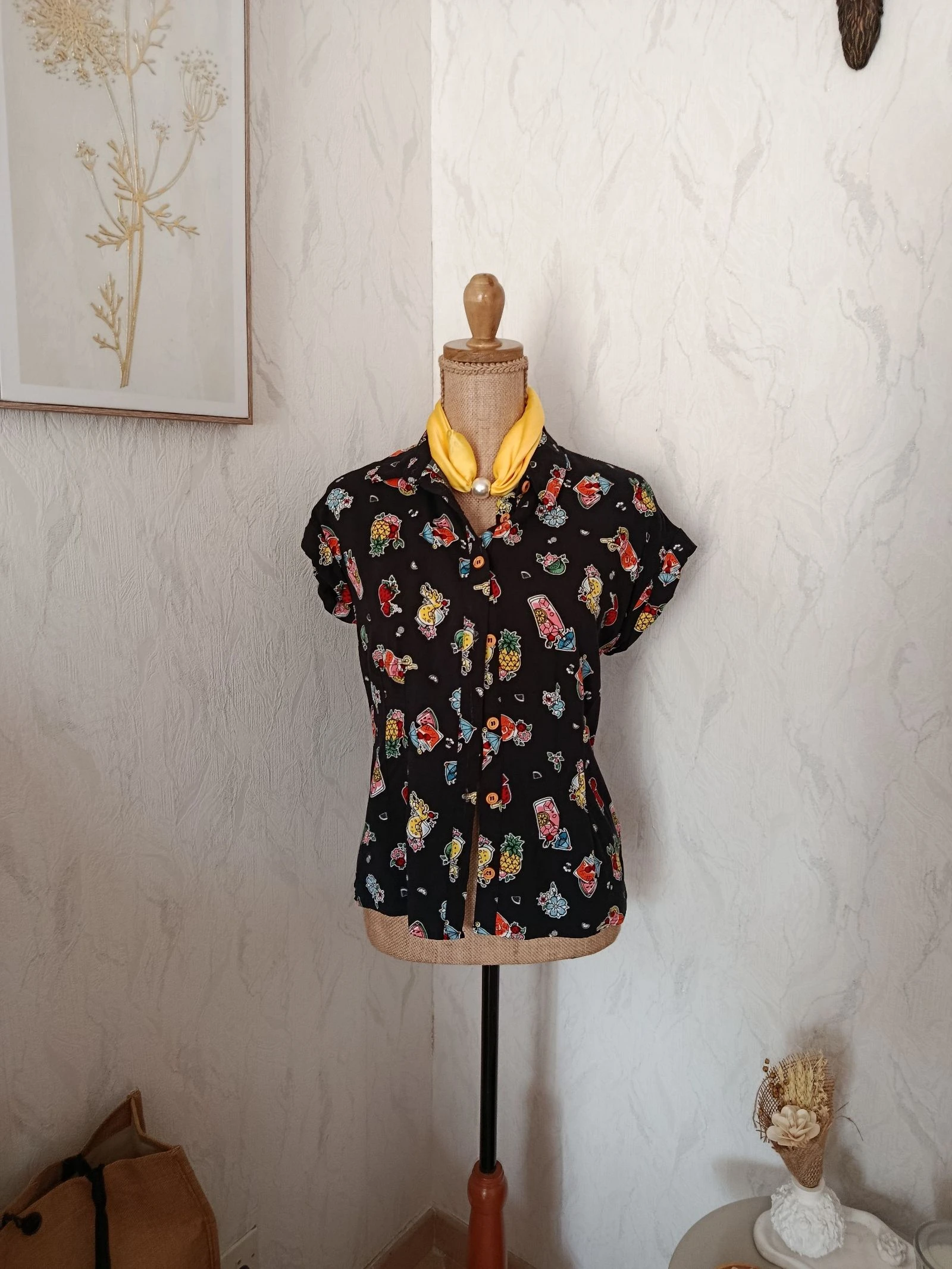 Chemisier rétro rockabilly Pin up "Pina colada"